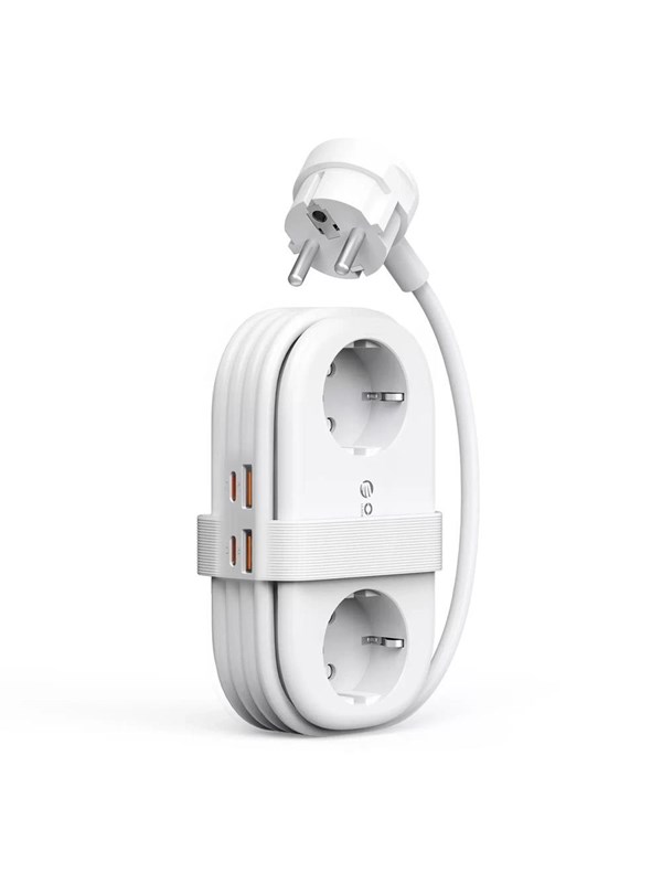 ORICO AP3 65W GaN 6in1 Power Strip 2x AC + 2x USB-A + 2x USB-C - White