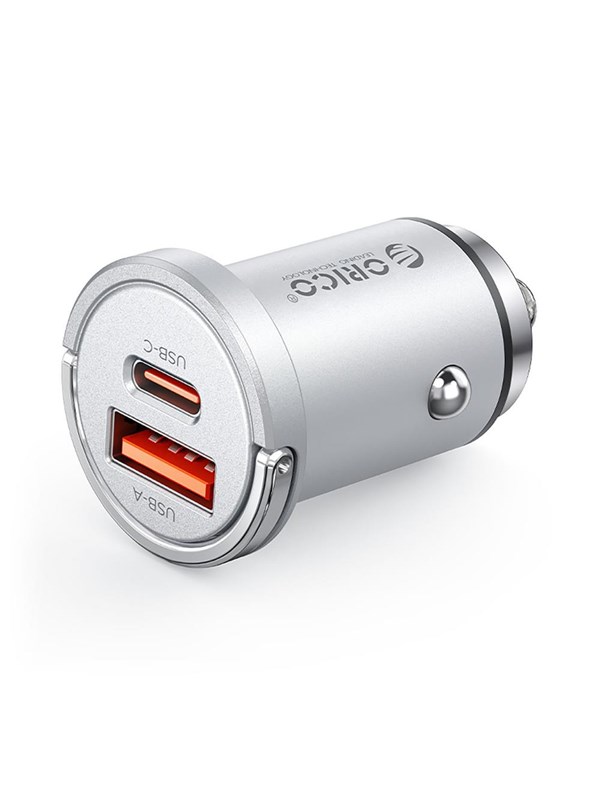 ORICO MiniRing Pro 45W USB-A + USB-C Car Charger - Silver