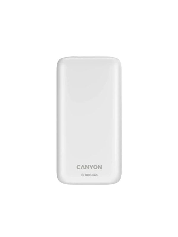 Canyon PB-301 30000mAh Powerbank PD 20W, Vit - 30000 mAh