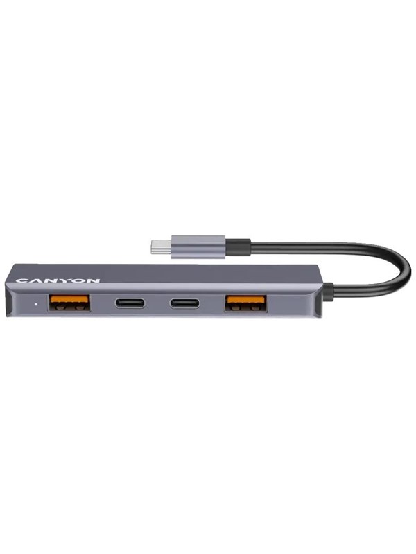 Canyon DS-18 5-i-1 USB-C-hubb, grå USB Hub - USB 3.0 - 5 porte - Grey
