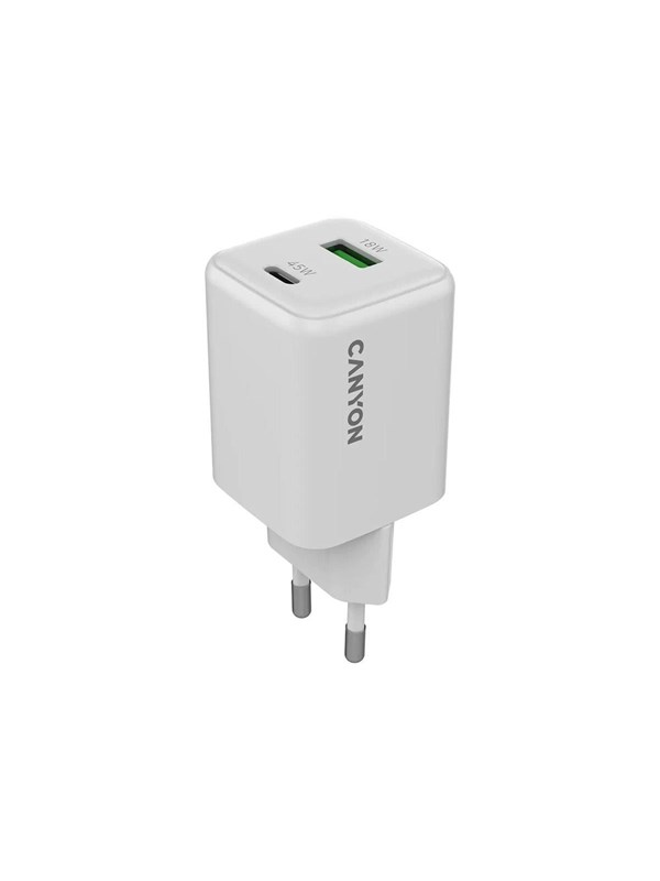 Canyon 45W GaN Laddare USB-C PD & USB-A, Vit