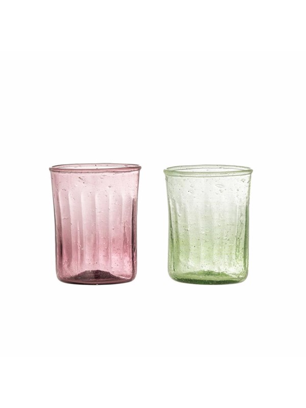Produktfoto för Bloomingville Sunil dricksglas 2-pack Grön