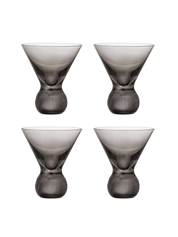 Produktfoto för BLOOMINGVILLE Corliss Cocktailglas, Gr&aring;tt, Glas (D9,5xH11 cm, Set om 4)