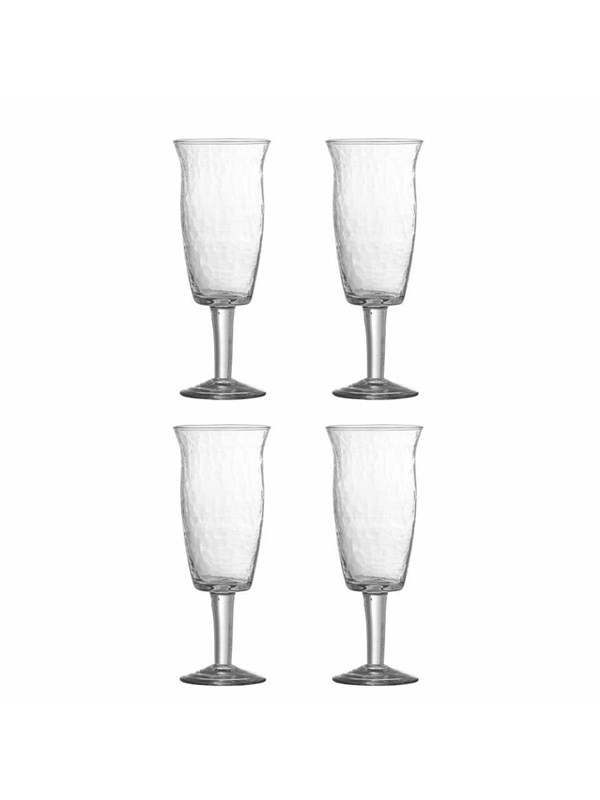 Produktfoto för BLOOMINGVILLE Asha vinglas, klart, &aring;tervunnet glas (D7,5xH20 cm, set om 4)