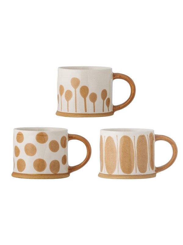 Produktfoto för Bloomingville Linora mugg 45 cl 3-pack Vit-brun