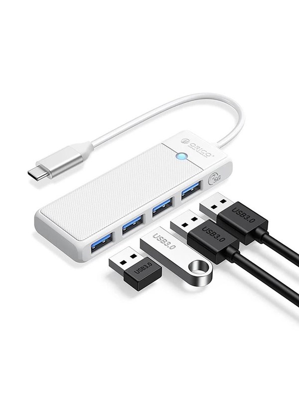ORICO PAPW4A-C3 USB Hub 4-port 4x USB-A 3.0 1.8 m - white USB Hub - USB 3.0 - 4 porte - Vit