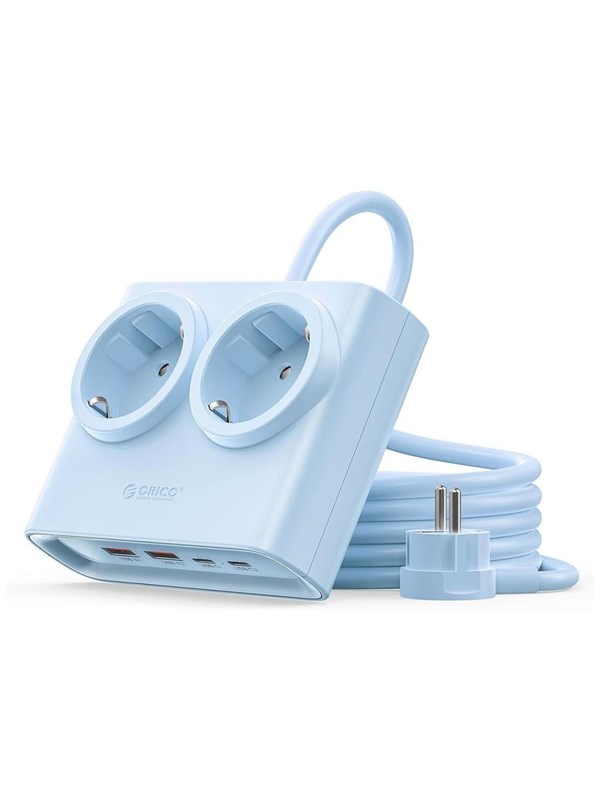 ORICO PDC25 25W 6in1 Power Strip 2x AC + 2x USB-A + 2x USB-C - Blue