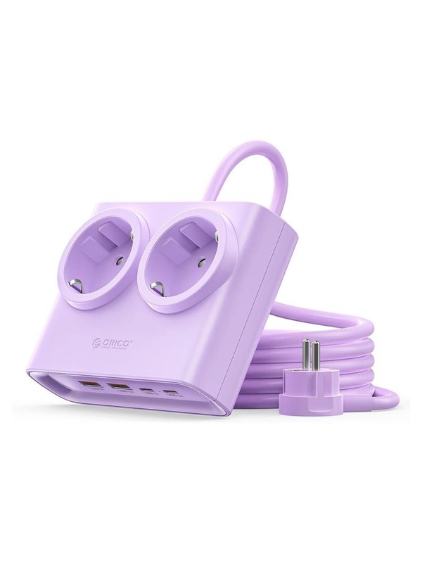 ORICO PDC25 25W 6in1 Power Strip 2x AC + 2x USB-A + 2x USB-C - Purple