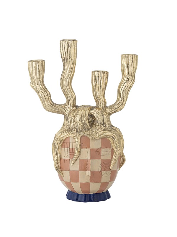 Produktfoto för BLOOMINGVILLE Medusa ljusstake, guld, polyresin