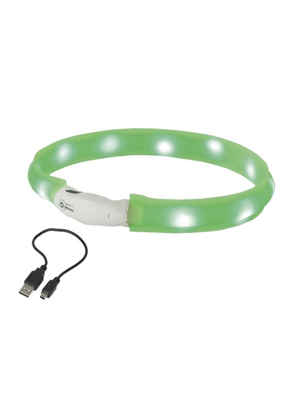 Nobby LED halsbånd wide VISIBLE S Grøn