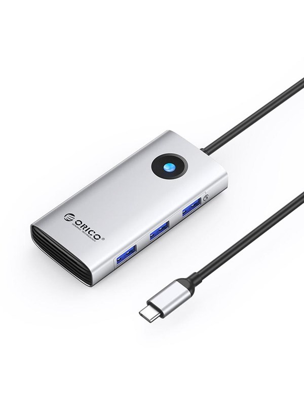 ORICO PW11 6in1 USB-C Docking Station 3x USB-A 3.0 1x USB-C 3.0 1x USB-C PD 100 W 1x HDMI 4K 30Hz - Silver USB Hub - USB 3.0 - 6 porte - Silver