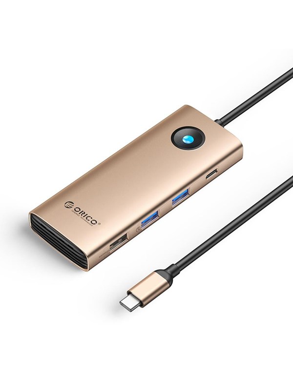 ORICO PW11 8in1 USB-C Docking Station 2x USB-A 3.0 1x USB-A 2.0 1x USB-C 3.0 1x USB-C PD 100W 1x HDMI 4K 60Hz 1x VGA 1080P 60Hz 1x RJ45 Gigabit Ethernet - Rose Gold USB Hub - USB 3.0 - 8 porte