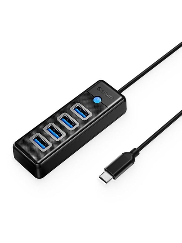 ORICO PW4U-C3 USB Hub 4-port USB-A 3.0 1m - black USB Hub - USB 3.0 - 4 porte - Svart