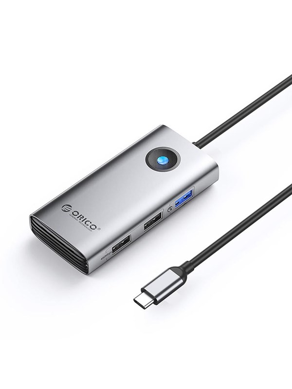 ORICO PW11-5P USB-C Hub Docking Station 1x USB-A 3.0 + 2x USB-A 2.0 + 1x USB-C PD + 1x HDMI - Gray USB Hub - USB 3.0 - Grey