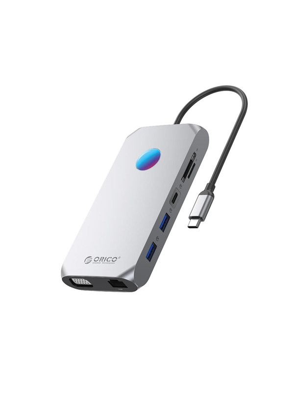 ORICO XCR 12in1 RGB USB-C Docking Station USB Hub - USB 3.1 - 12 porte - Grey
