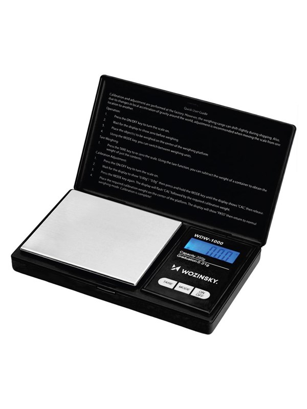 Wozinsky Köksvåg WDW-1000 Jewelry Scale 200g 0.01g Precision Illuminated - Black