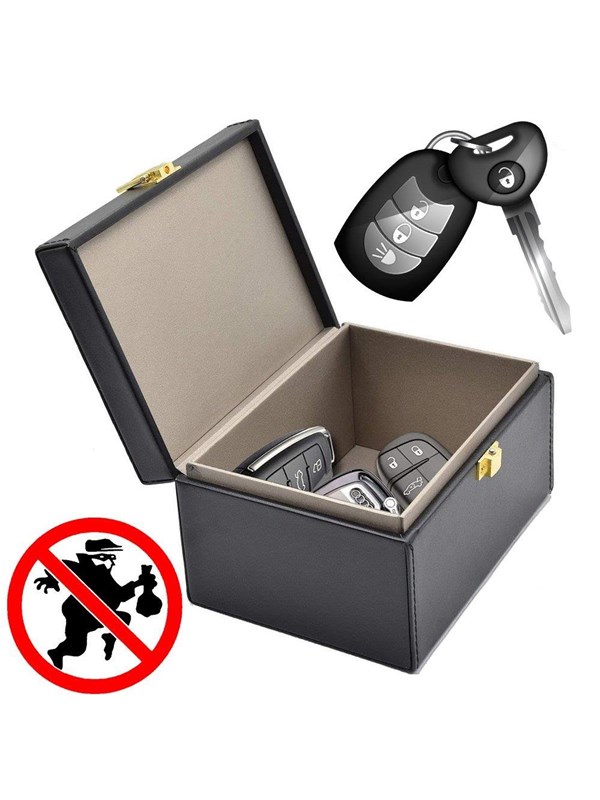 Hurtel Signal blocking chest Radio blocking Faraday Box for car keys smartphone black