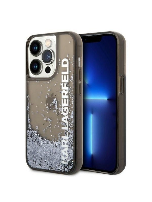 Karl Lagerfeld Liquid Glitter Elong case for iPhone 14 Pro - black
