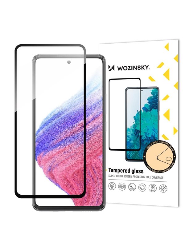 Wozinsky Full Glue härdat glas Samsung Galaxy A54 5G 9H heltäckande härdat glas med svart ram