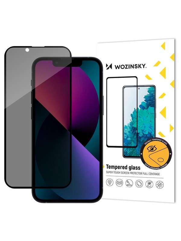 Wozinsky Privacy Glass härdat glas för iPhone 17e / 16e / 14 m.fl.