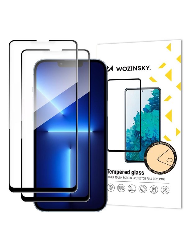Wozinsky set med 2x Härdat glas Case Friendly iPhone 14 Max / 13 Pro Max svart