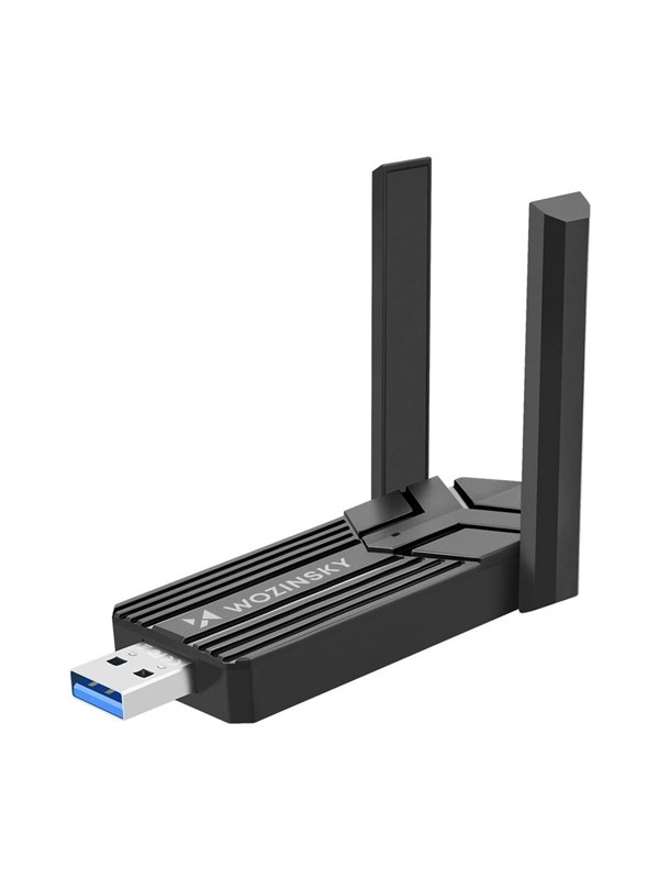 Wozinsky WAX-1800 Dual-Band trådlös USB 3.0 WiFi 6-adapter - Svart