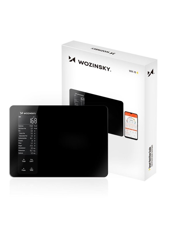 Wozinsky Köksvåg WIK-16 Smart köksvåg med digital display, Bluetooth-app - Svart