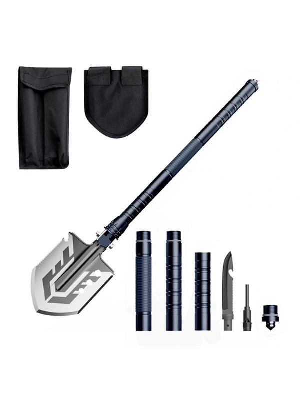 Wozinsky WSS-211 överlevnads bushcraft-spade multifunktionell 21 i 1 - grå