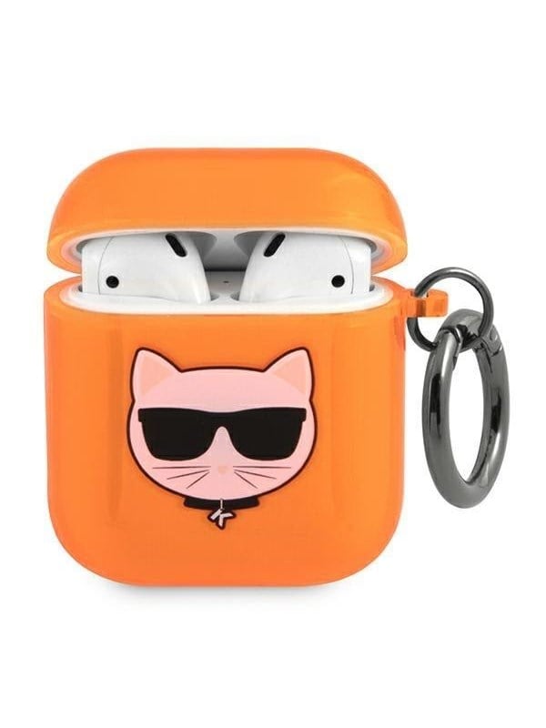 Alternativ bild 0 för Karl Lagerfeld Choupette Head - Airpods-fodral (fluo orange)