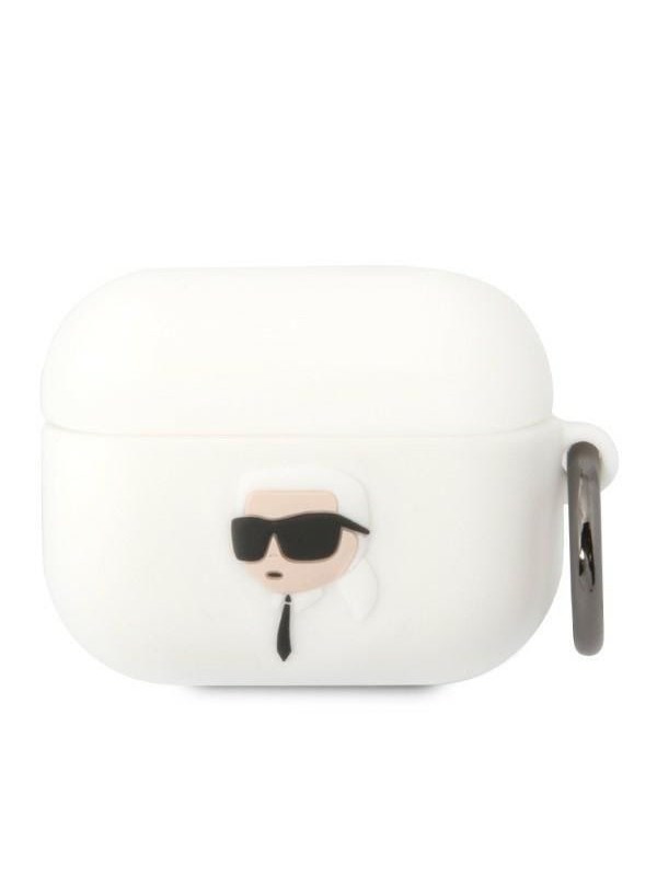 Produktfoto för Karl Lagerfeld AirPods Pro silikon skal Karl's Head 3D - Vit