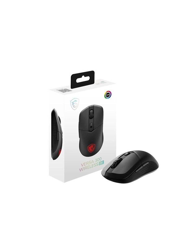 MSI VERSA 300 8K - mouse - 2.4 GHz Bluetooth 5.3 USB 2.0 - Mouse - Optic - 6 knappar - Svart
