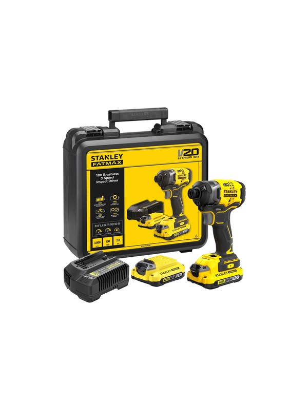 Stanley Fatmax SFMCF820D2K impact driver - cordless - 3-speed - 2 batteries included charger