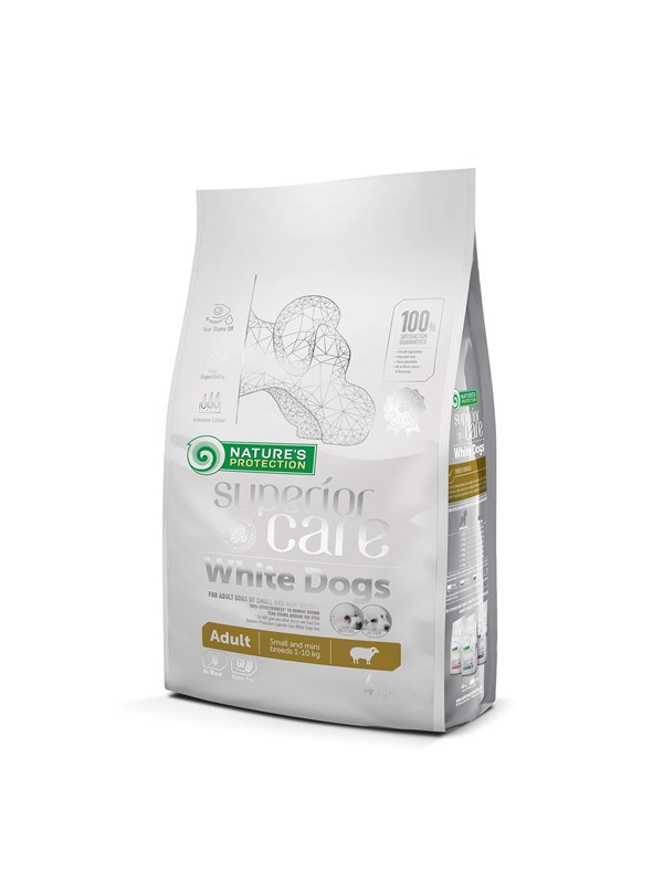 Nature's Protection Superior Care White Dogs Grain Free Adult Small Lamb - dry dog food - 4 kg