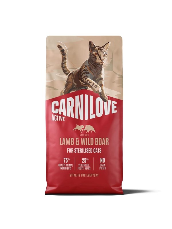 Carnilove Active Cat Lamb&Wild Boar Sterilised - torrfoder för katt - 2kg