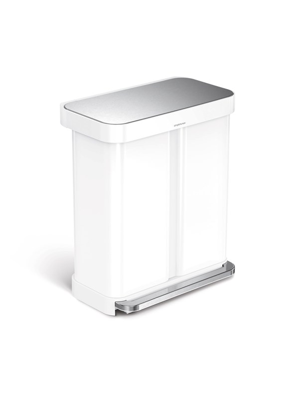 Simplehuman Dual Compartment Pedal Bin - 58L (34/24)  - White