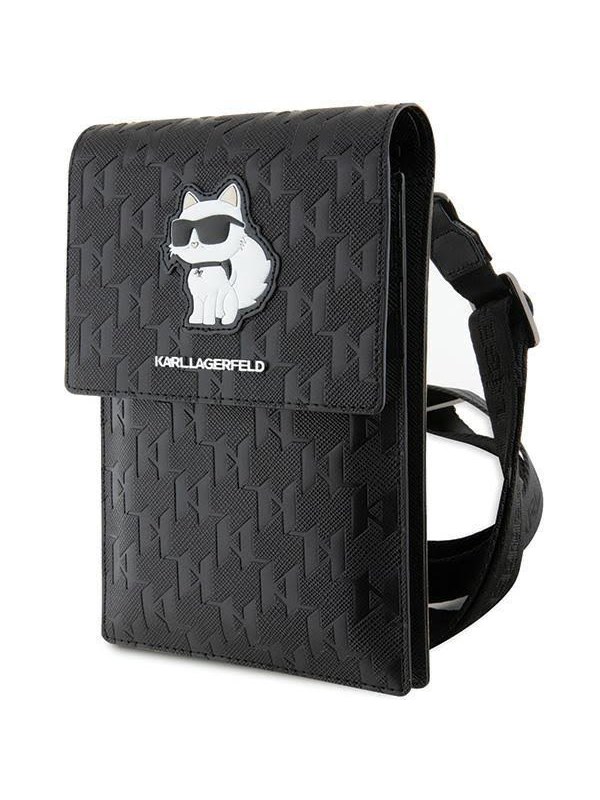 Produktfoto för Karl Lagerfeld Telefonfodral Handväska, Saffiano Monogram Choupette - Svart