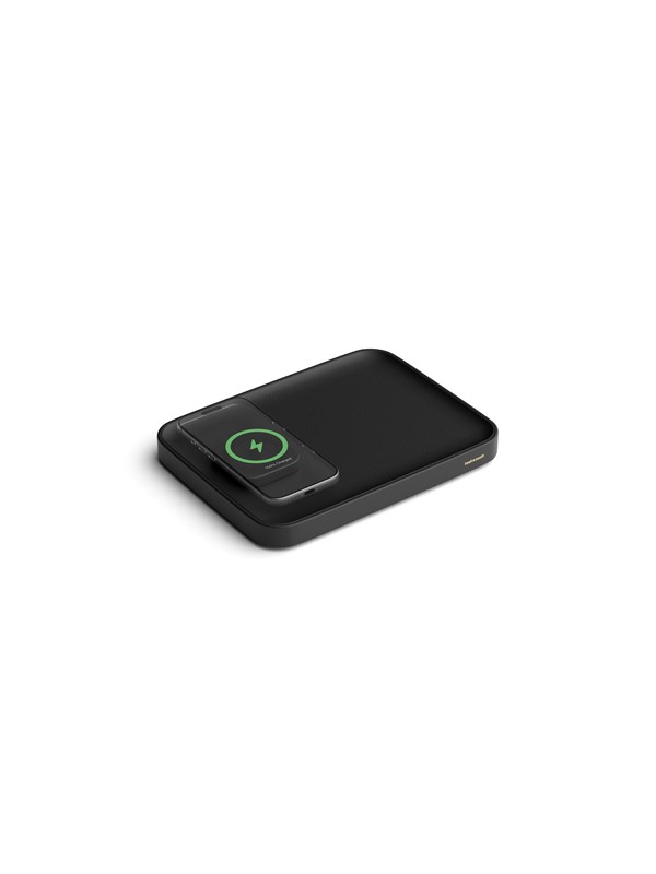 Twelve South Valet - Leather Charging Tray | Qi2 15W | USB-C 35W | Black