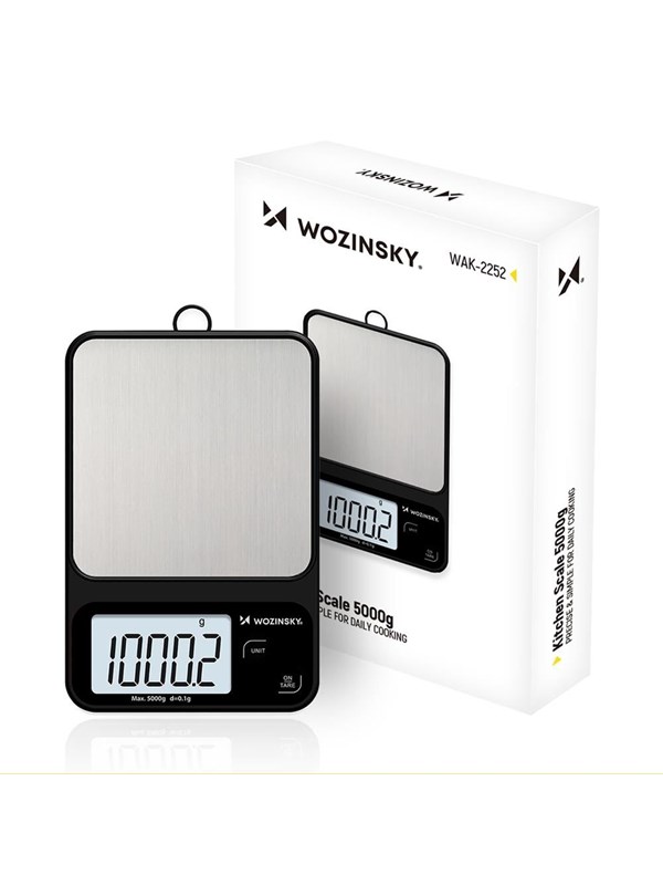 Wozinsky Köksvåg WAK-2252 kitchen scale accurate with large LCD display up to 5 kg - black