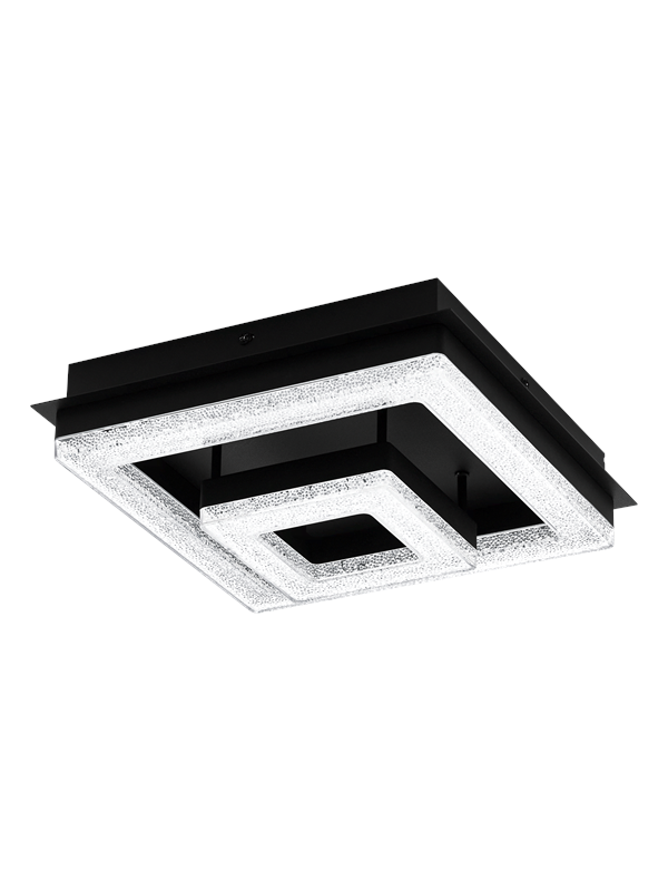 EGLO FRADELO 1 LOFT 240X240 SVART/KRISTALL
