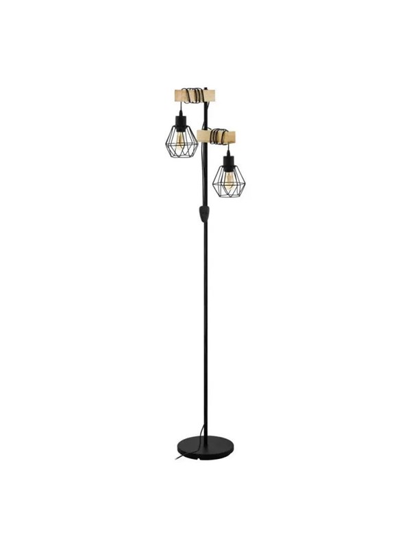 EGLO Stars of Light TOWNSHEND 5 GOLV 2L SVART/TRÄ