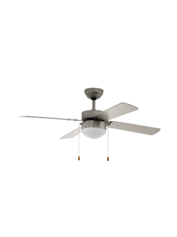 Produktfoto för Eglo GELSINA - Kylfläkt med lampa - takmonterad - 106.6 cm - satängnickel/vitmålad