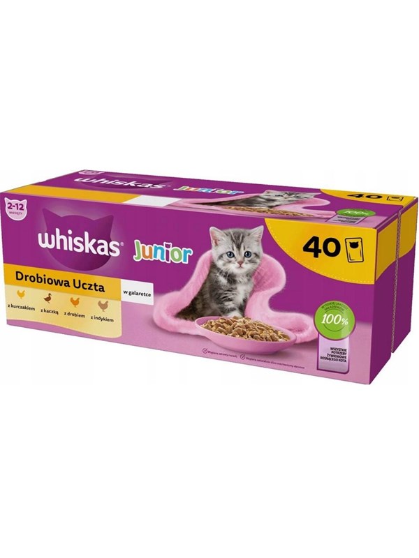 Whiskas Junior Poultry in jelly - wet cat food - 40 x 85g