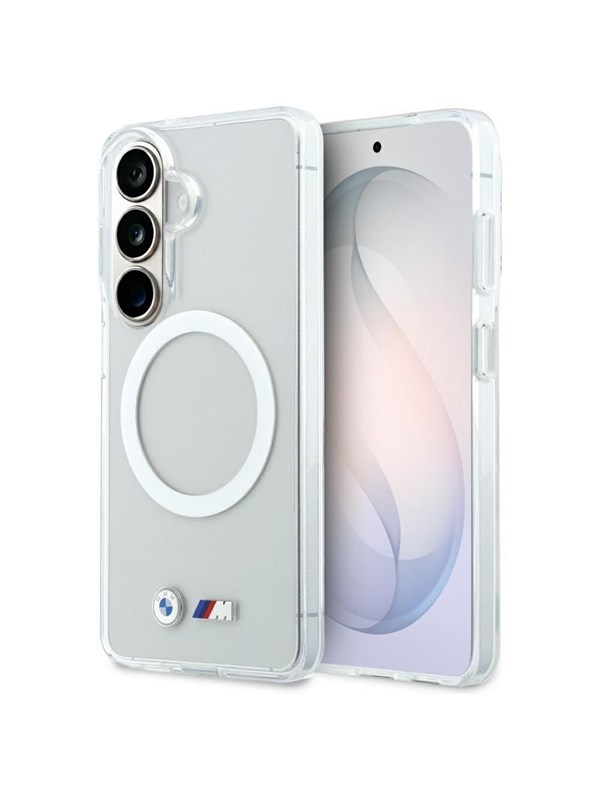 BMW IML Shockproof Metal Logo MagSafe Case for Samsung Galaxy S26 - Transparent
