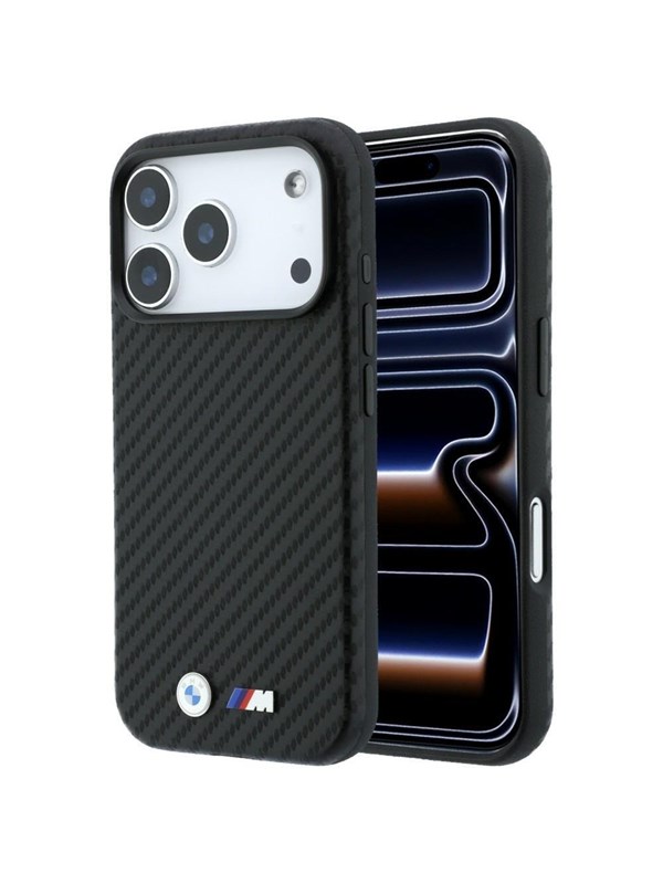 BMW M Carbon Metal Logo MagSafe Case for iPhone 17 Pro Max / 18 Pro Max - Black