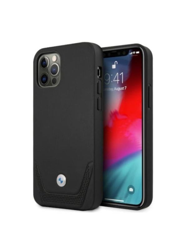 BMW Leather Perforate Case for iPhone 12 Pro Max - Black