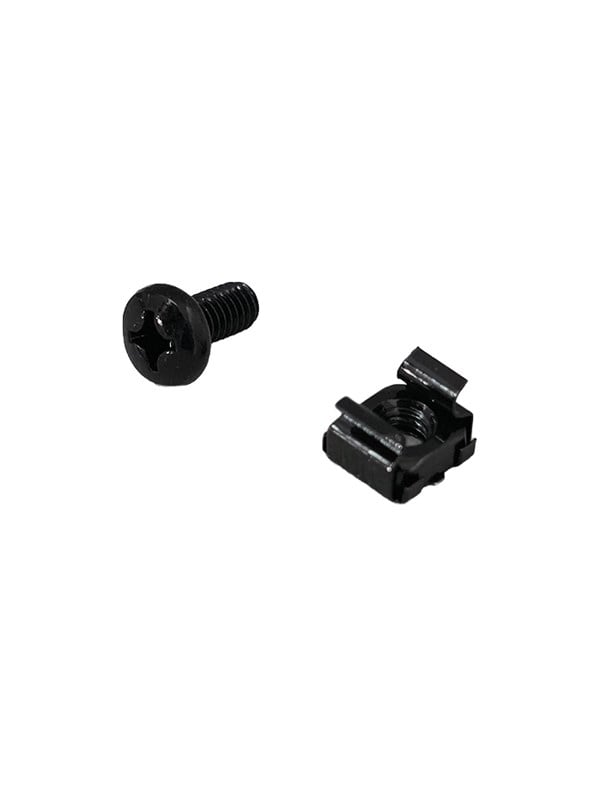 CAB-LN-CAGE-NUT-SET - M6 Cage Nut Set | 50 Sets | Screws & Washers | Black