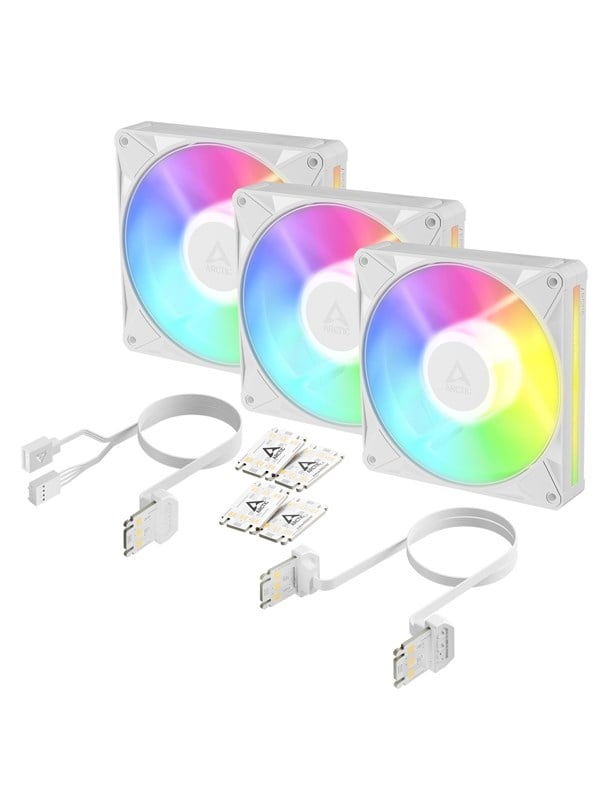 BioniX P14 A-RGB - 3pack - Chassi fläkt - 140mm - Vit med RGB LED
