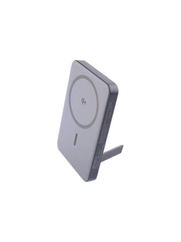 Deltaco power bank - with stand wireless Qi2 magnet - Li-pol - USB-C - 22.5 watt - 5 Ah