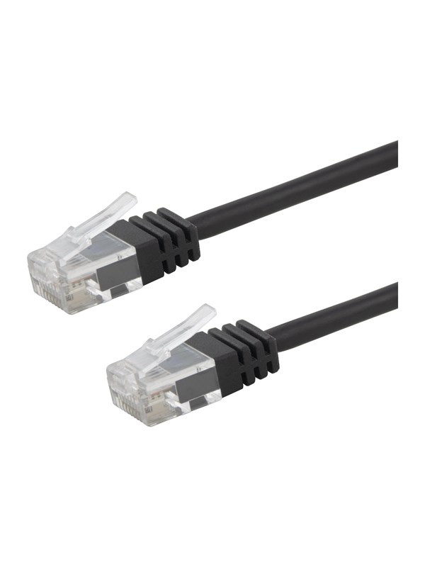 Deltaco patch cable - 5 m - black - Svart