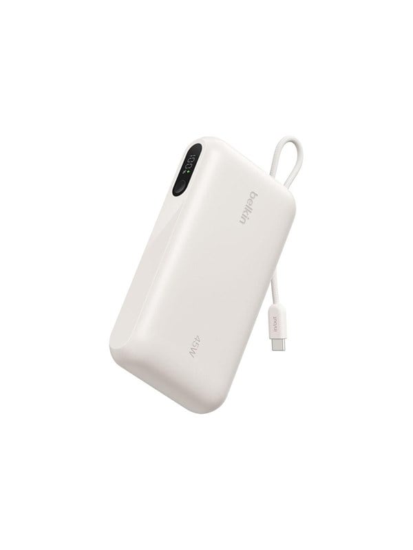 Belkin BoostCharge power bank - with integrated cable and display - 2 x USB-C USB - 45 watt - 20000 mAh